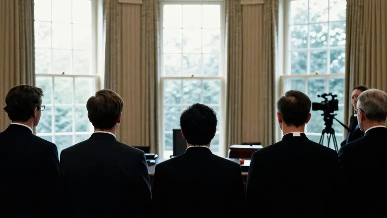 Illustration for: Bishops regret Oval Office prayer moment